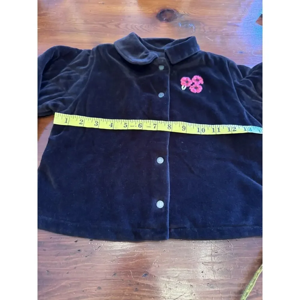 Vintage 90's Gymboree Black Velvet Girls Collates Jacket Size 4-5